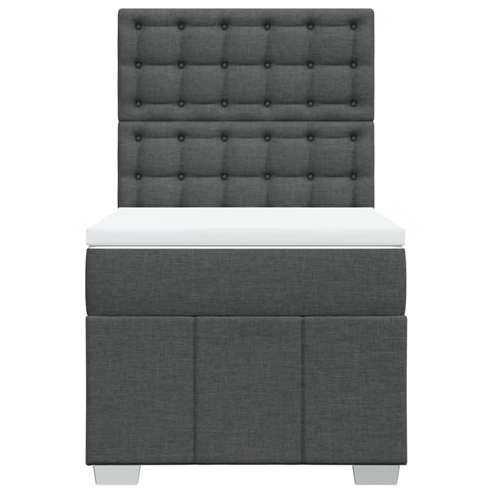 Pat box spring cu saltea, gri închis, 80x200 cm, textil WALTI