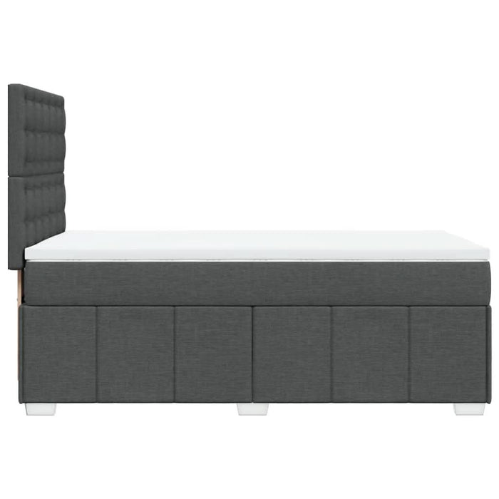 Pat box spring cu saltea, gri închis, 80x200 cm, textil WALTI