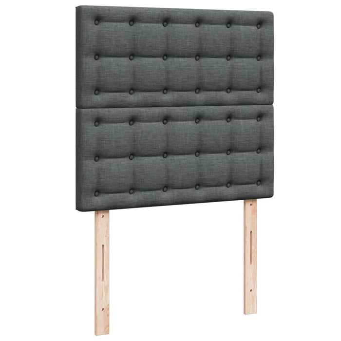 Pat box spring cu saltea, gri închis, 80x200 cm, textil WALTI