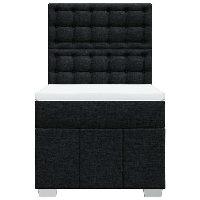 Pat box spring cu saltea, negru, 80x200 cm, textil - WALTI WALTI