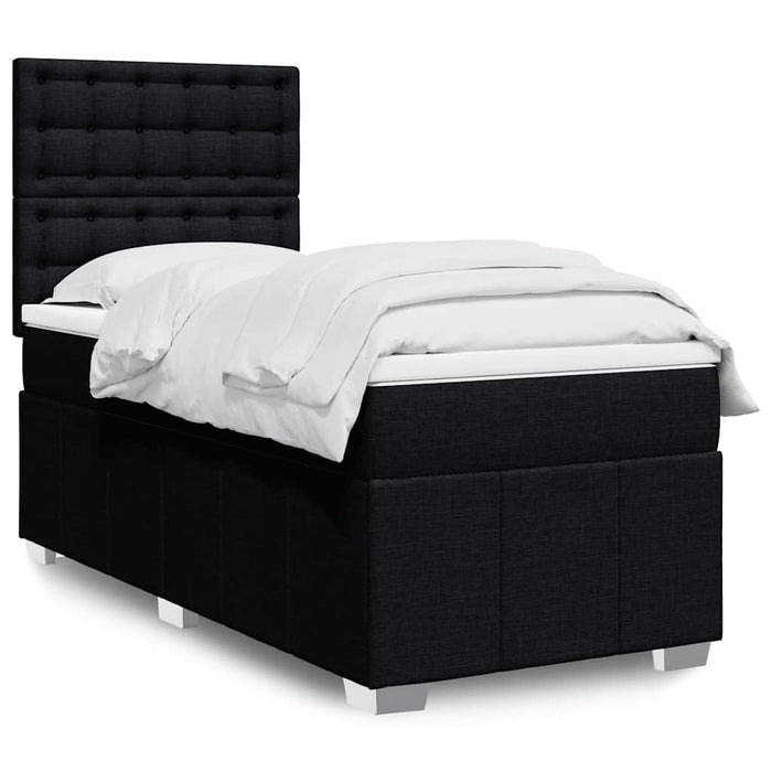 Pat box spring cu saltea, negru, 80x200 cm, textil - WALTI WALTI