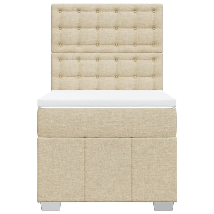 Pat box spring cu saltea, crem, 80x200 cm, textil - WALTI WALTI