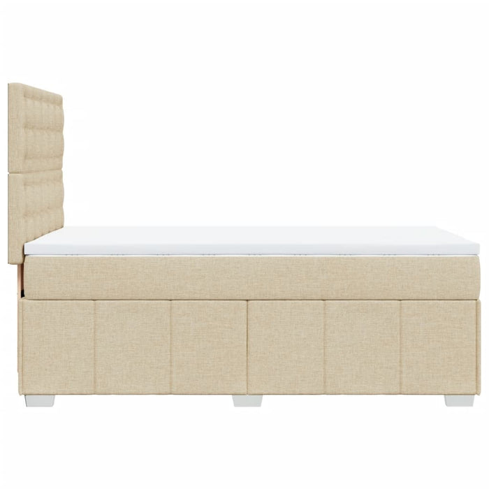 Pat box spring cu saltea, crem, 80x200 cm, textil - WALTI WALTI
