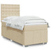 Pat box spring cu saltea, crem, 80x200 cm, textil - WALTI WALTI