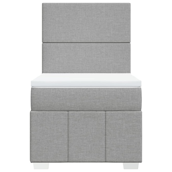 Pat box spring cu saltea, gri deschis, 90x190 cm, textil - WALTI WALTI
