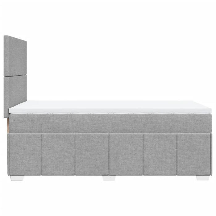 Pat box spring cu saltea, gri deschis, 90x190 cm, textil - WALTI WALTI