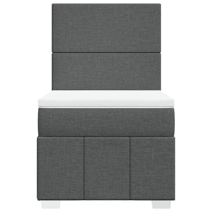 Pat box spring cu saltea, gri închis, 90x190 cm, textil - WALTI WALTI