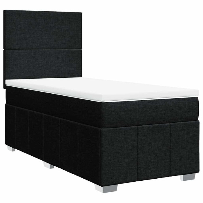 Pat box spring cu saltea, negru, 90x190 cm, textil - WALTI WALTI