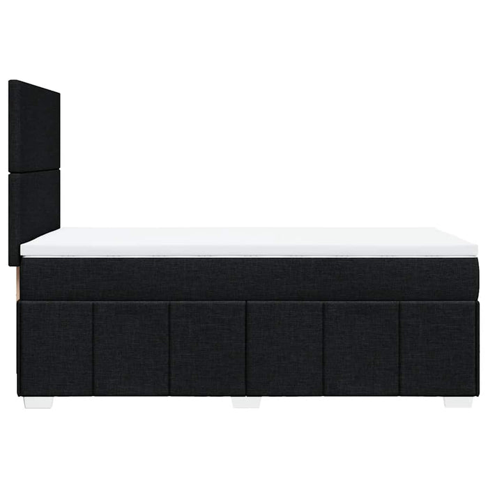 Pat box spring cu saltea, negru, 90x190 cm, textil - WALTI WALTI