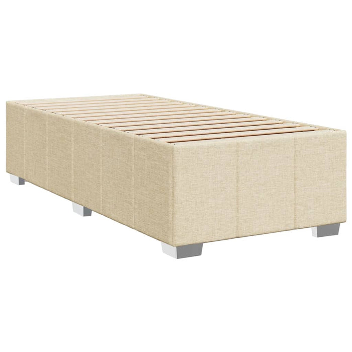 Pat box spring cu saltea, crem, 90x190 cm, textil - WALTI WALTI