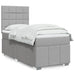 Pat box spring cu saltea, gri deschis, 90x190 cm, textil - WALTI WALTI