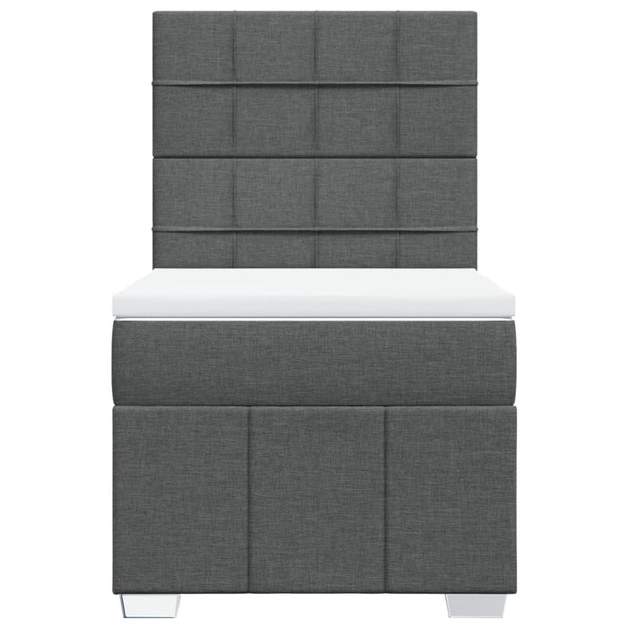 Pat box spring cu saltea, gri închis, 90x190 cm, textil - WALTI WALTI
