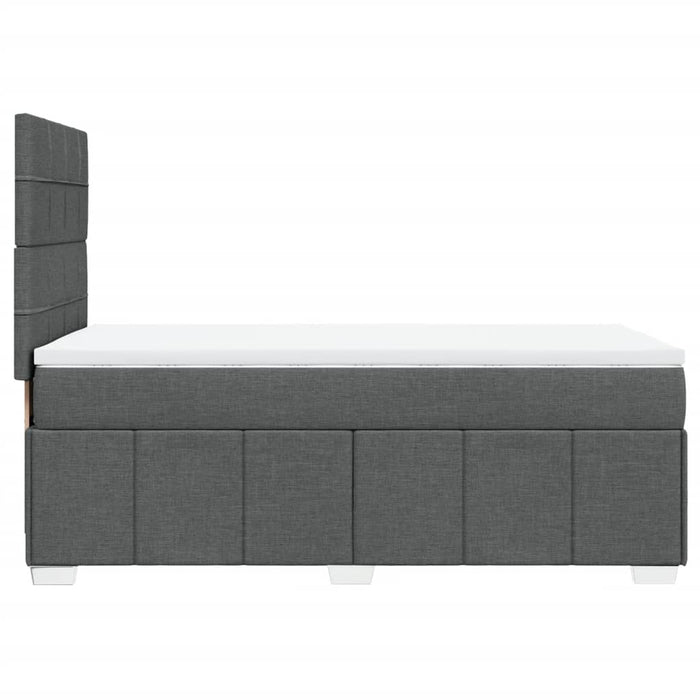 Pat box spring cu saltea, gri închis, 90x190 cm, textil - WALTI WALTI