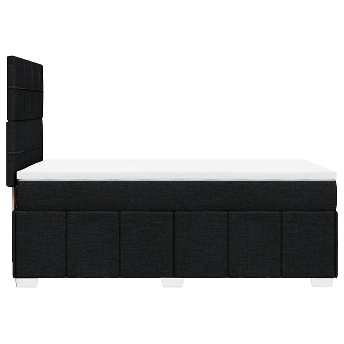 Pat box spring cu saltea, negru, 90x190 cm, textil - WALTI WALTI