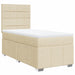 Pat box spring cu saltea, crem, 90x190 cm, textil - WALTI WALTI