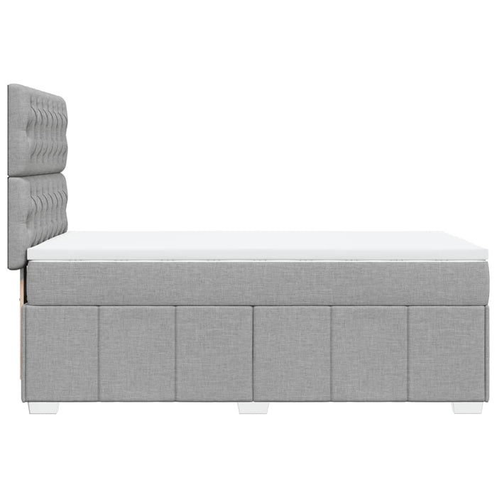 Pat box spring cu saltea, gri deschis, 90x190 cm, textil - WALTI WALTI
