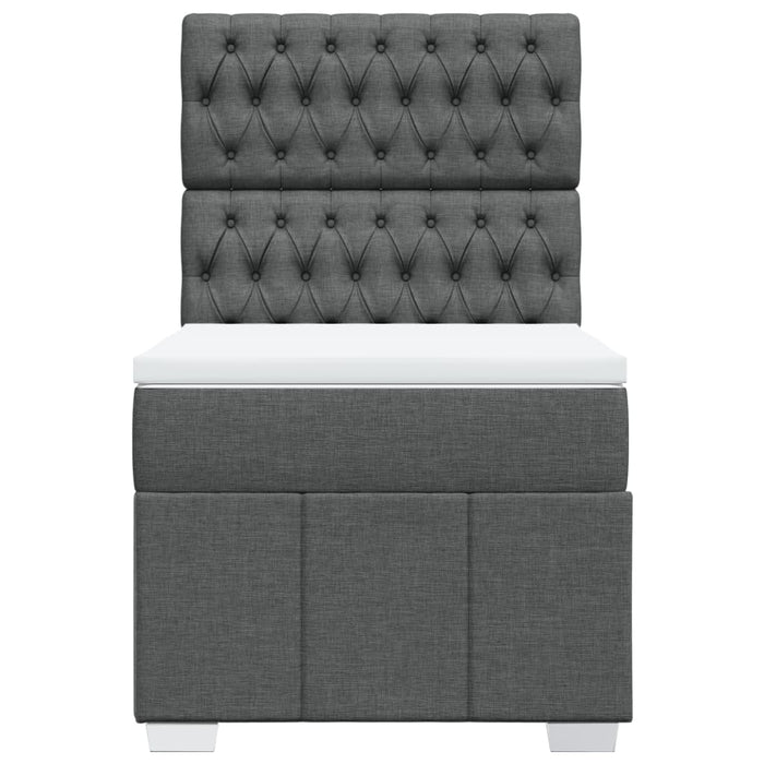 Pat box spring cu saltea, gri închis, 90x190 cm, textil - WALTI WALTI
