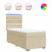 Pat box spring cu saltea, crem, 90x190 cm, textil - WALTI WALTI