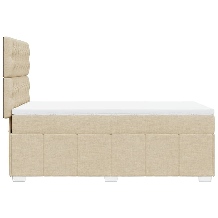 Pat box spring cu saltea, crem, 90x190 cm, textil - WALTI WALTI
