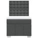 Pat box spring cu saltea, gri închis, 90x190 cm, textil - WALTI WALTI