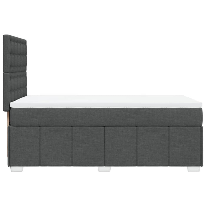Pat box spring cu saltea, gri închis, 90x190 cm, textil - WALTI WALTI
