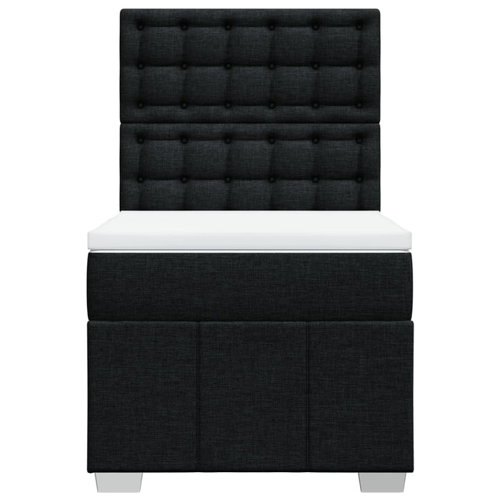 Pat box spring cu saltea, negru, 90x190 cm, textil - WALTI WALTI