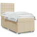 Pat box spring cu saltea, crem, 90x190 cm, textil - WALTI WALTI