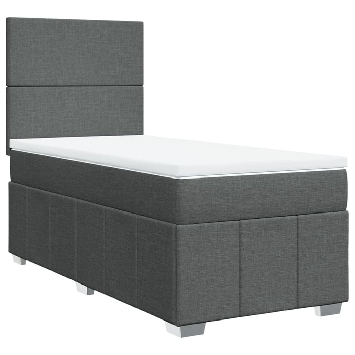 Pat box spring cu saltea, gri închis, 90x200 cm, textil - WALTI WALTI