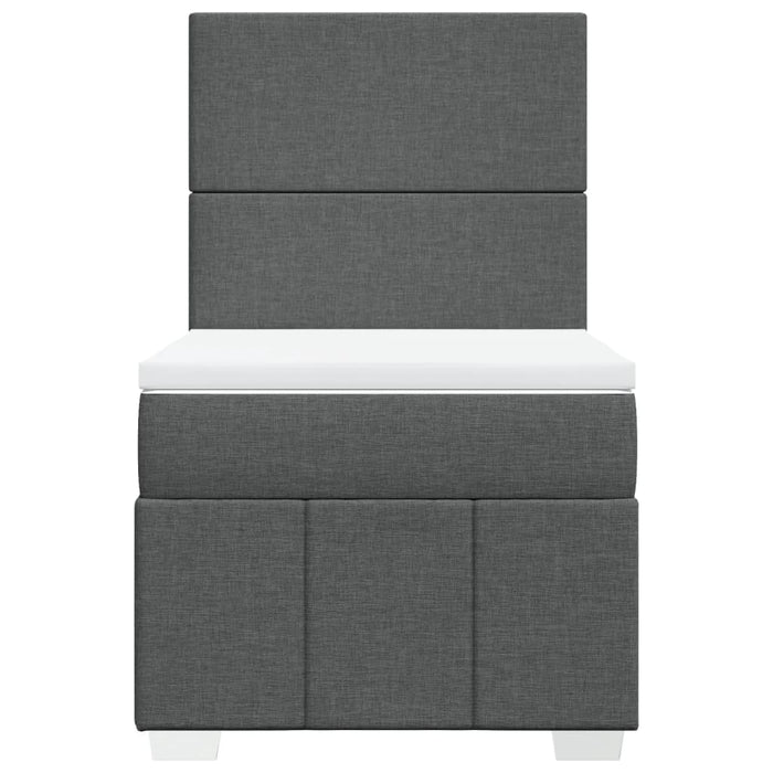 Pat box spring cu saltea, gri închis, 90x200 cm, textil - WALTI WALTI