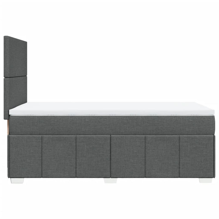 Pat box spring cu saltea, gri închis, 90x200 cm, textil - WALTI WALTI