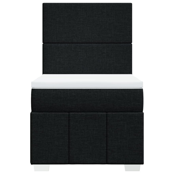 Pat box spring cu saltea, negru, 90x200 cm, textil - WALTI WALTI