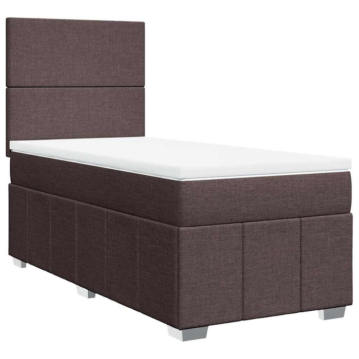 Pat box spring cu saltea, maro închis, 90x200 cm, textil - WALTI WALTI