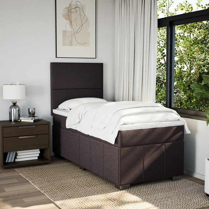 Pat box spring cu saltea, maro închis, 90x200 cm, textil - WALTI WALTI