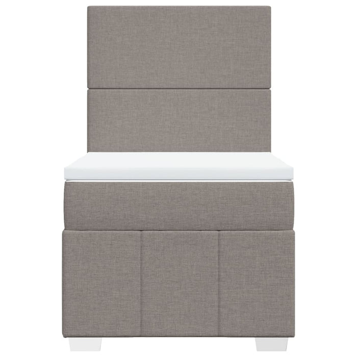 Pat box spring cu saltea, gri taupe, 90x200 cm, textil - WALTI WALTI