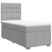 Pat box spring cu saltea, gri deschis, 90x200 cm, textil - WALTI WALTI
