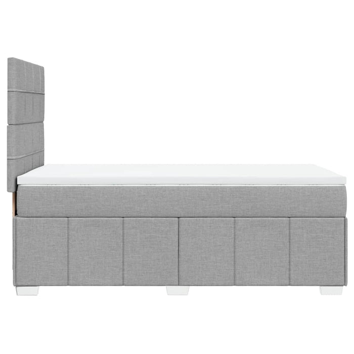 Pat box spring cu saltea, gri deschis, 90x200 cm, textil - WALTI WALTI