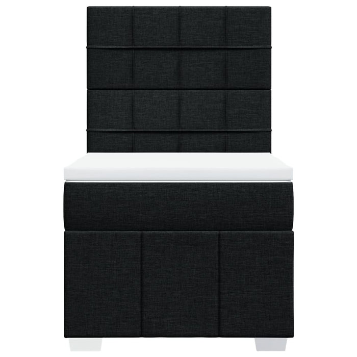 Pat box spring cu saltea, negru, 90x200 cm, textil - WALTI WALTI