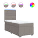 Pat box spring cu saltea, gri taupe, 90x200 cm, textil - WALTI WALTI
