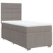 Pat box spring cu saltea, gri taupe, 90x200 cm, textil - WALTI WALTI