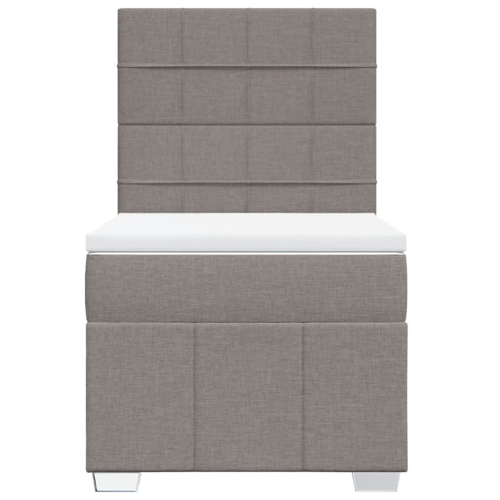 Pat box spring cu saltea, gri taupe, 90x200 cm, textil - WALTI WALTI