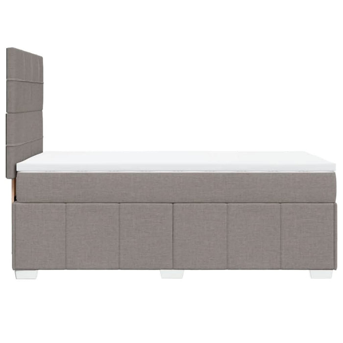 Pat box spring cu saltea, gri taupe, 90x200 cm, textil - WALTI WALTI