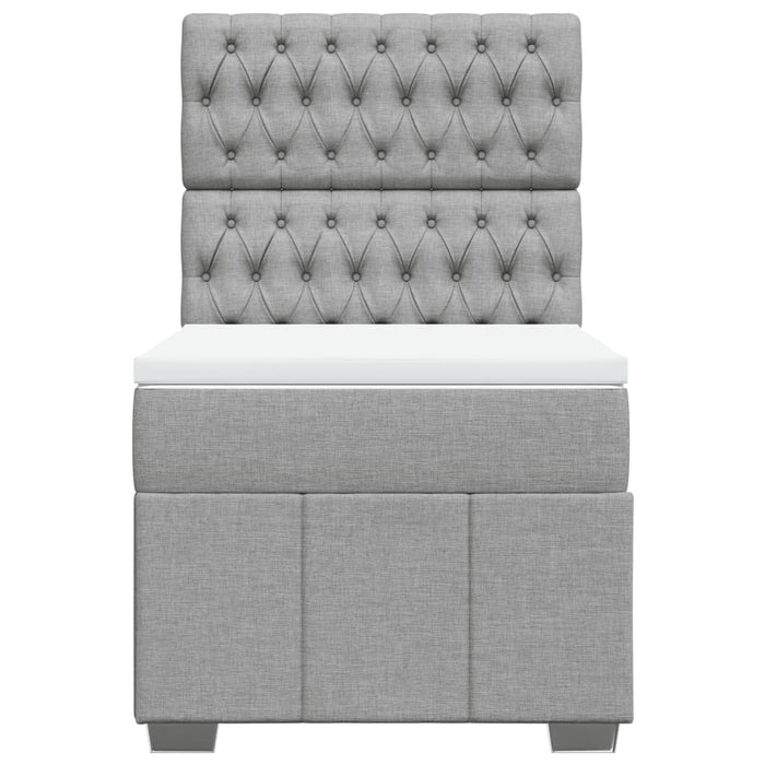 Pat box spring cu saltea, gri deschis, 90x200 cm, textil - WALTI WALTI