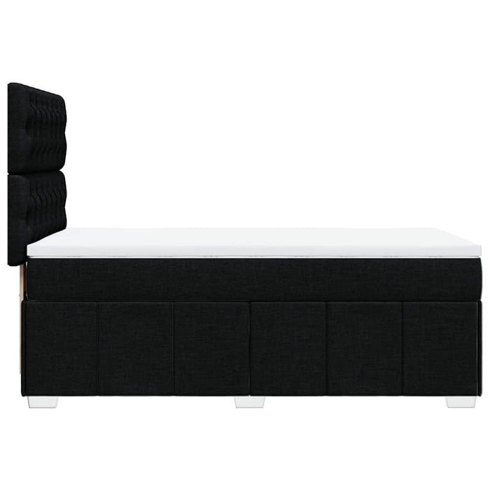 Pat box spring cu saltea, negru, 90x200 cm, textil WALTI