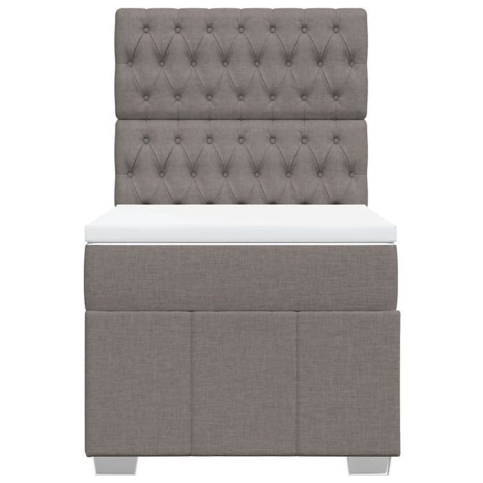 Pat box spring cu saltea, gri taupe, 90x200 cm, textil - WALTI WALTI