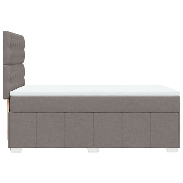 Pat box spring cu saltea, gri taupe, 90x200 cm, textil - WALTI WALTI