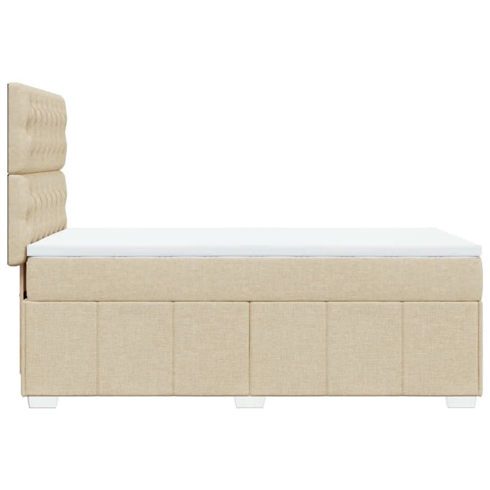 Pat box spring cu saltea, crem, 90x200 cm, textil - WALTI WALTI