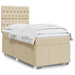 Pat box spring cu saltea, crem, 90x200 cm, textil - WALTI WALTI