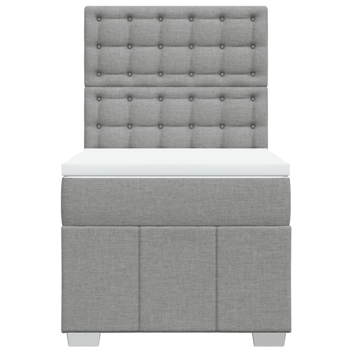 Pat box spring cu saltea, gri deschis, 90x200 cm, textil - WALTI WALTI