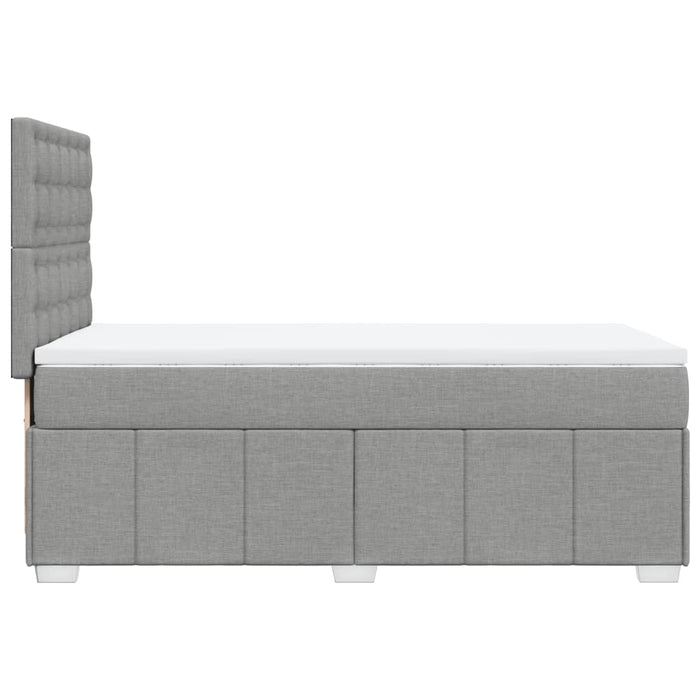 Pat box spring cu saltea, gri deschis, 90x200 cm, textil - WALTI WALTI