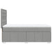 Pat box spring cu saltea, gri deschis, 90x200 cm, textil - WALTI WALTI